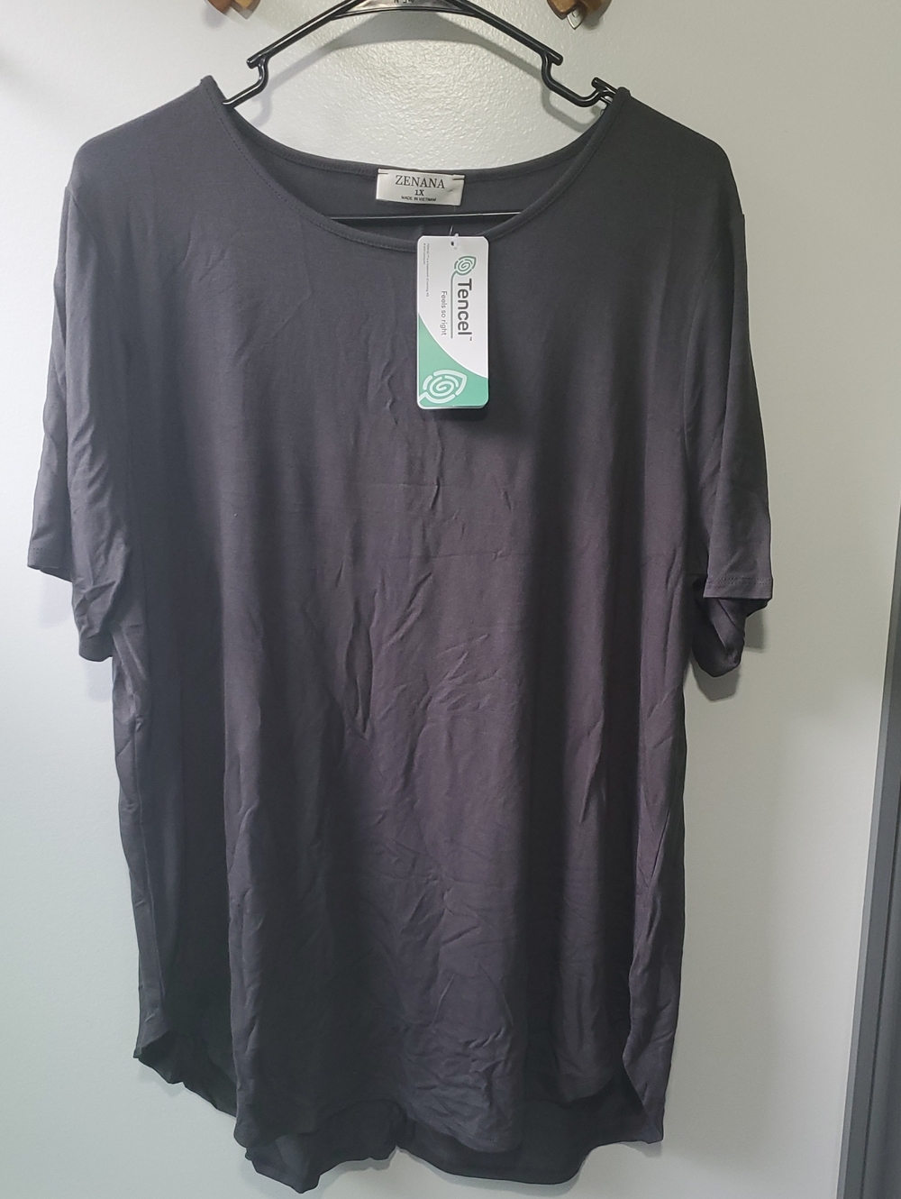 Zenana Outfitters Womens Charcoal Short Sleeve T-Shirt